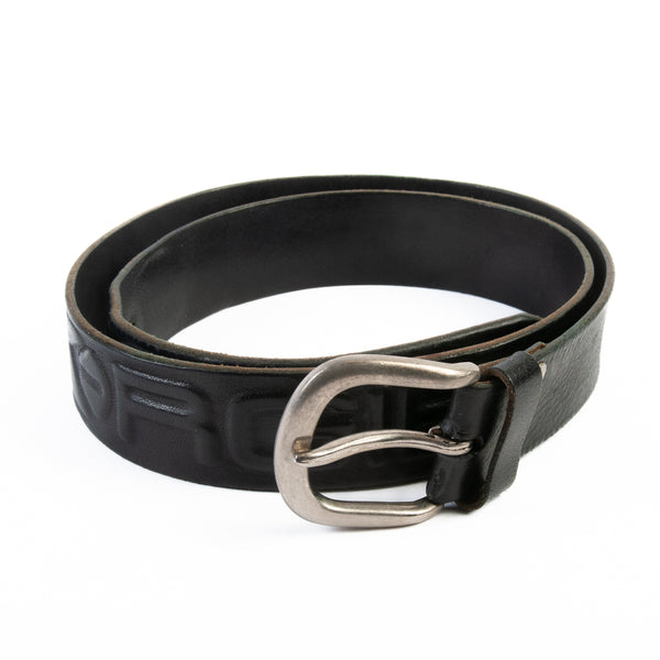 Energie Black Embossed Leather Wide Belt