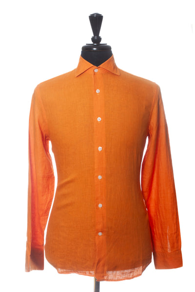 Reiss Orange Linen Ronnie Shirt