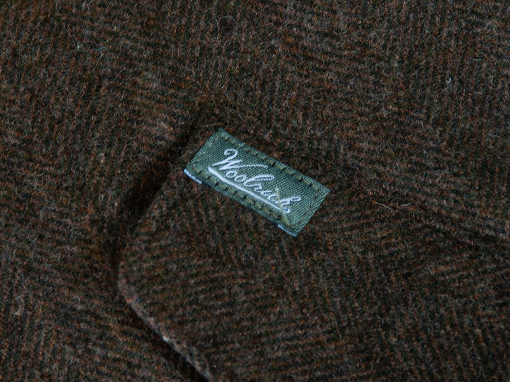 Woolrich Moss Green Herringbone Tweed Vest