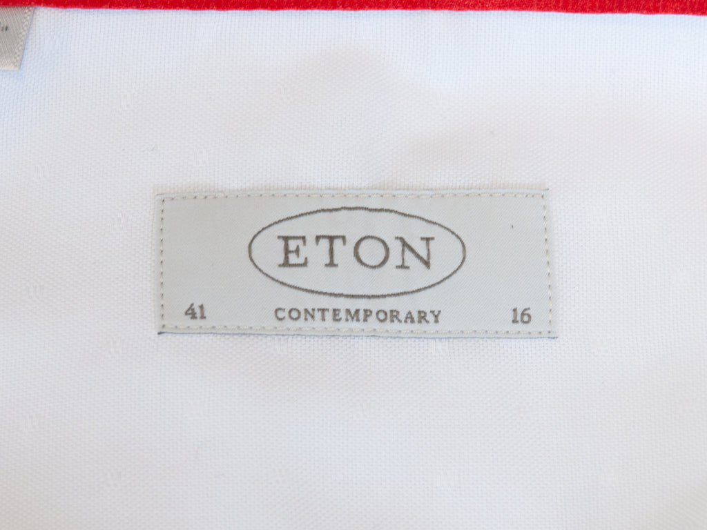 Eton White Dotted Twill Contemporary Fit Dress Shirt