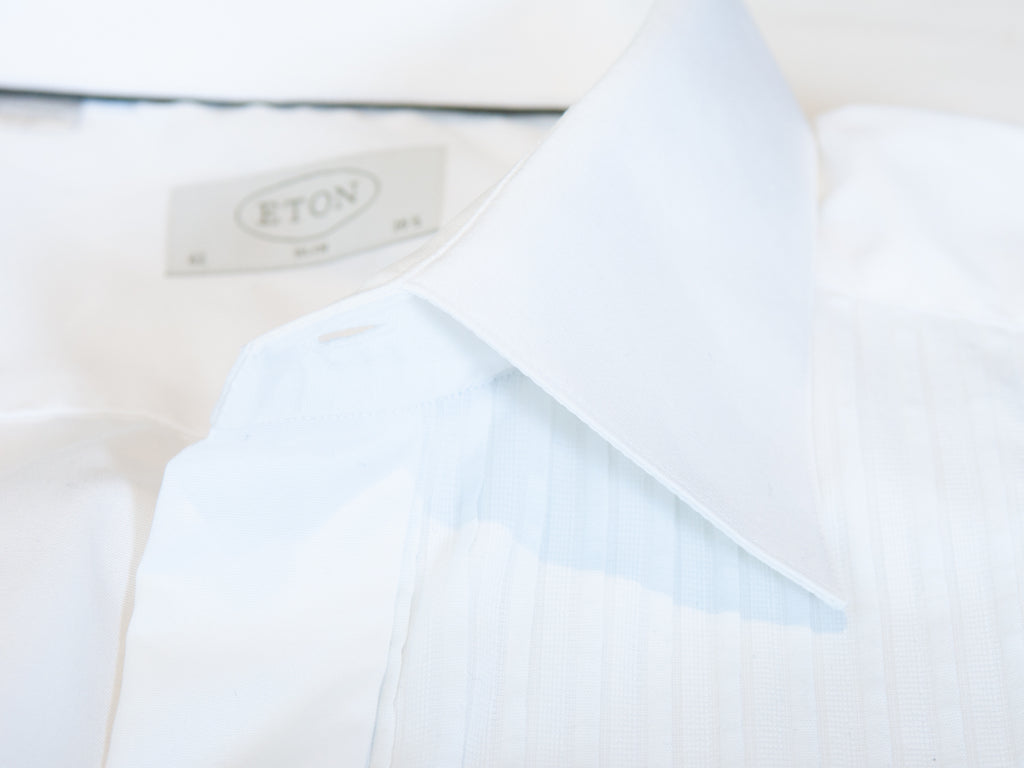 Eton White Slim Fit Savoy French Cuff Formal Shirt