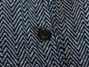 A.P.C. Navy on Grey Herringbone Ivan Wool-Blend Coat