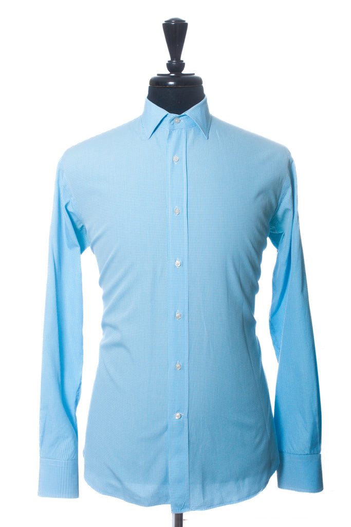 Etro Light Blue Micro Check Shirt