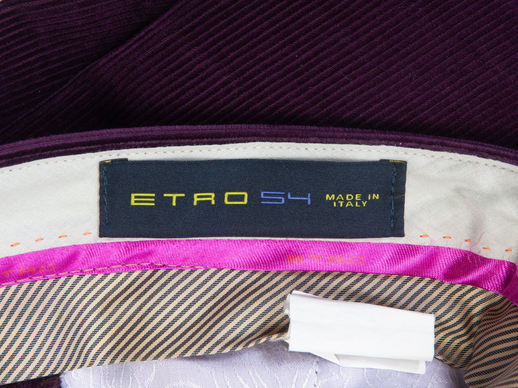 Etro Royal Merlot Corduroy Pants