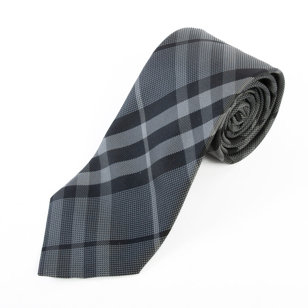 Grey burberry tie on sale