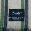 Drake’s Grey Striped Angora-Wool Scarf