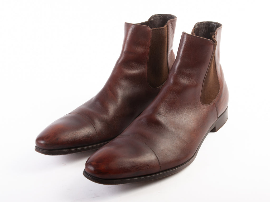 Prada Brown Chelsea Boots