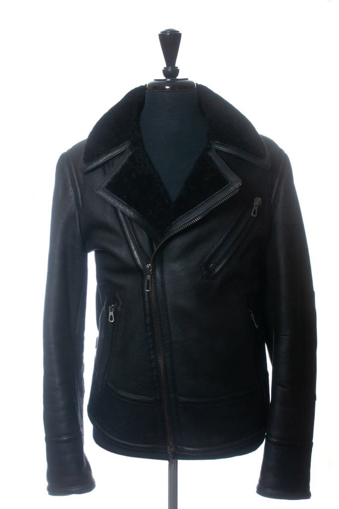 Tom Ford Black Shearling Motorcycle Jacket