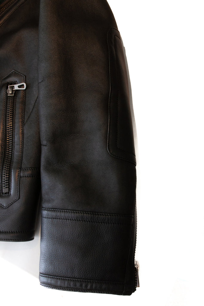 Tom Ford Black Shearling Motorcycle Jacket