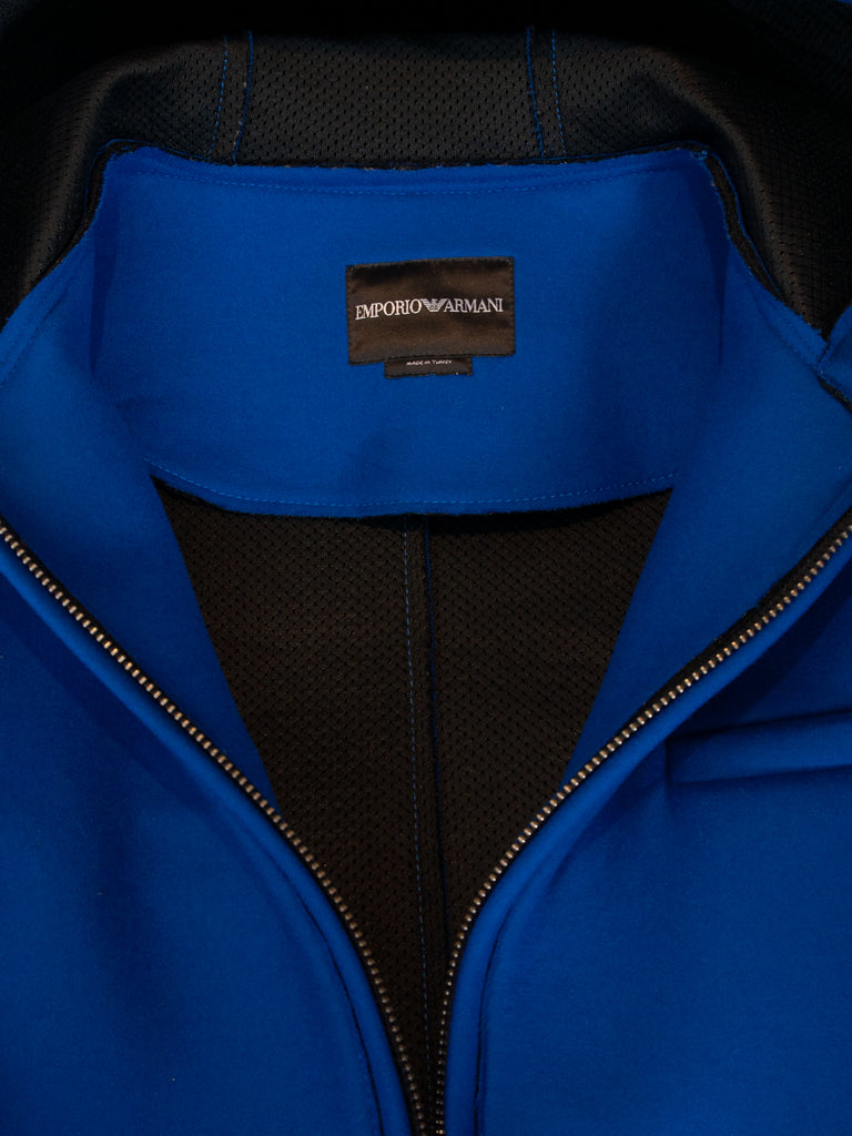 Emporio Armani Bold Blue Hooded Coat