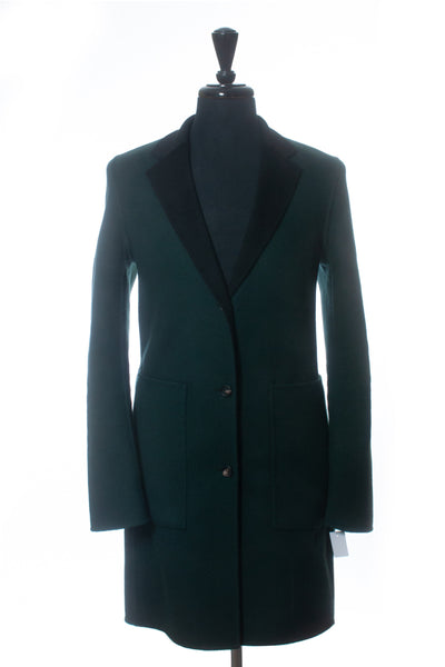 Kit & Ace Black and Green Wool Blend Reversible Overcoat