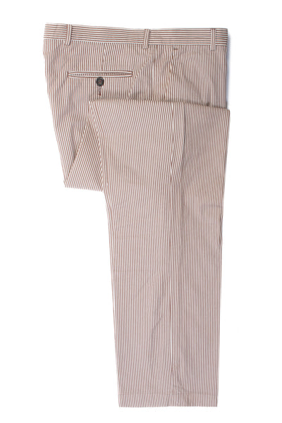 Etro Brown Striped Performance Cotton Pants