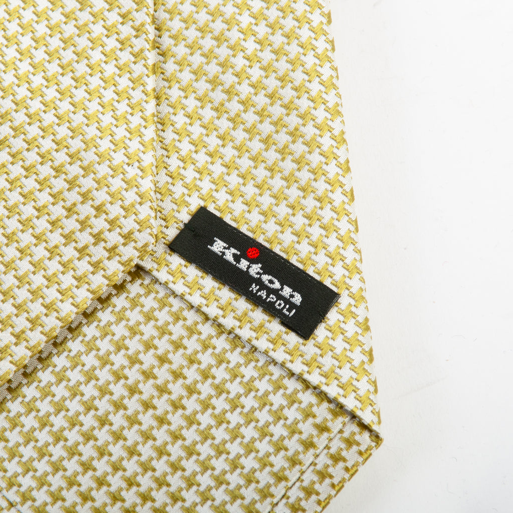 Kiton Light Green Houndstooth Tie