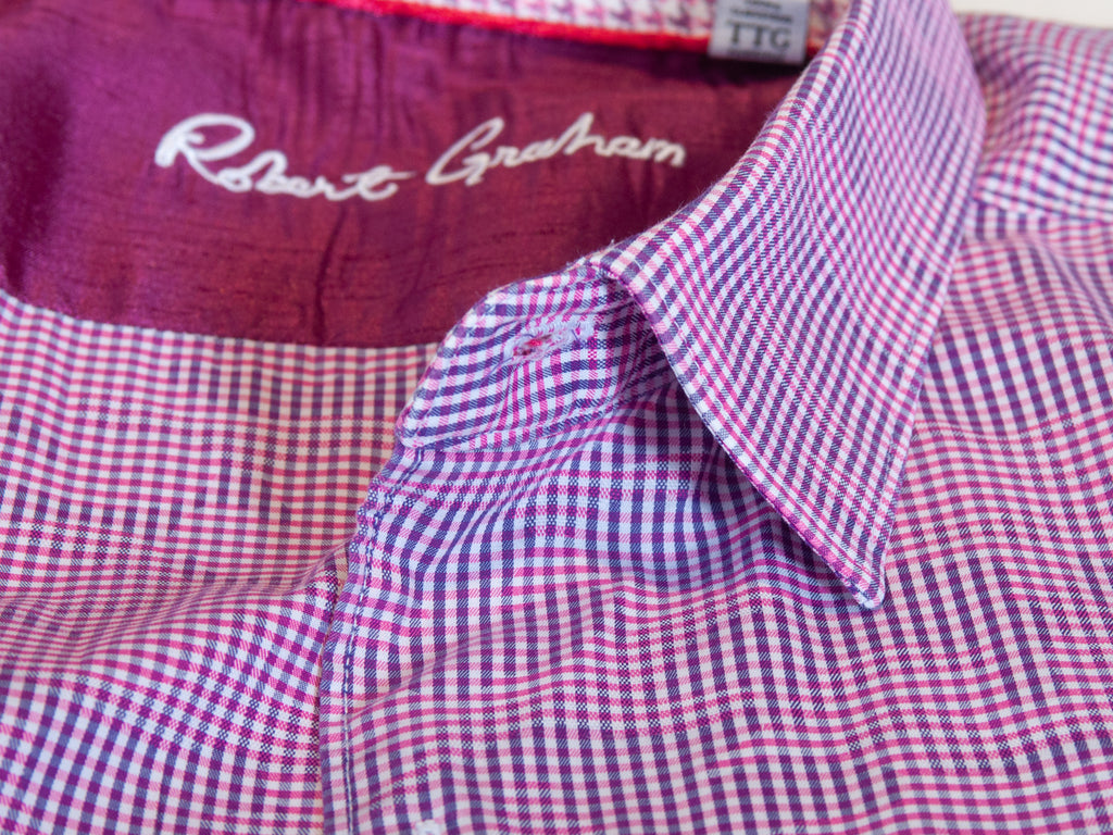 Robert Graham Pink Pattern Check Classic Fit Shirt