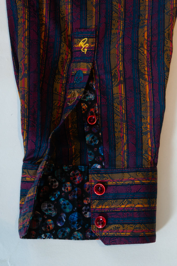 Robert Graham Merlot Pattern Striped Shirt