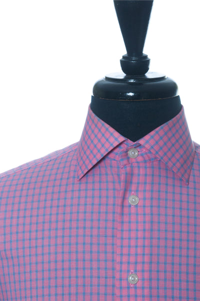 Eton Pink Check Contemporary Fit Shirt