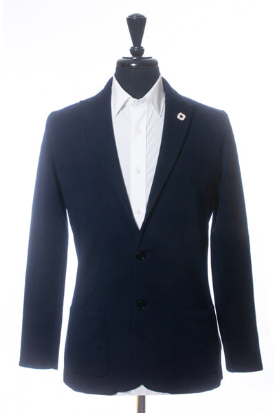 Lardini Navy Blue Knit Blazer