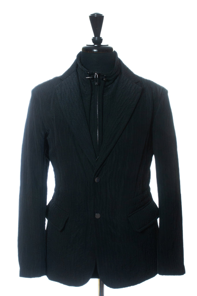 Emporio Armani Black Textured Soft Jacket