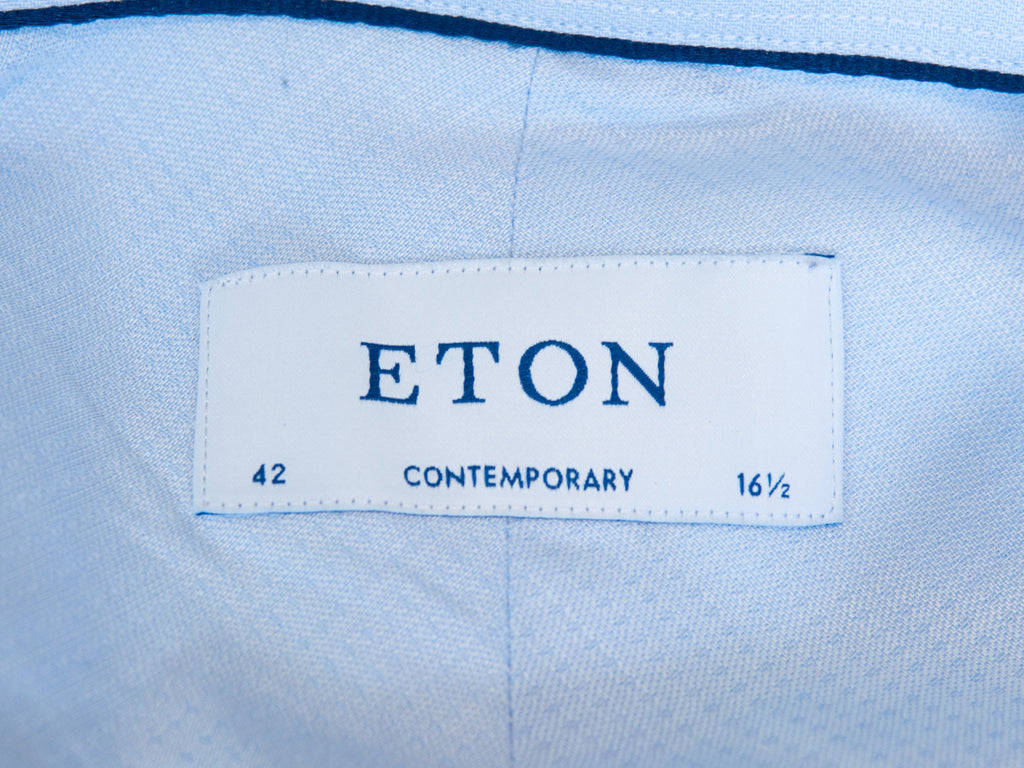 Eton Light Blue Dobby Twill Contemporary Fit Shirt