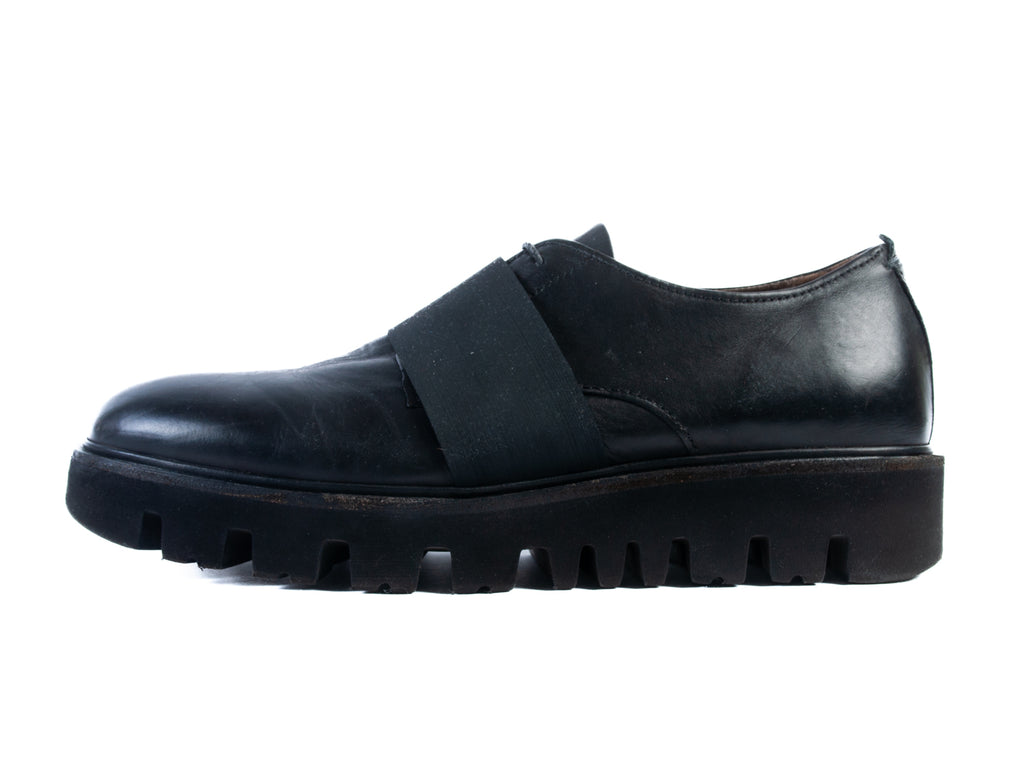 AS98 Black Strap Derby Shoes