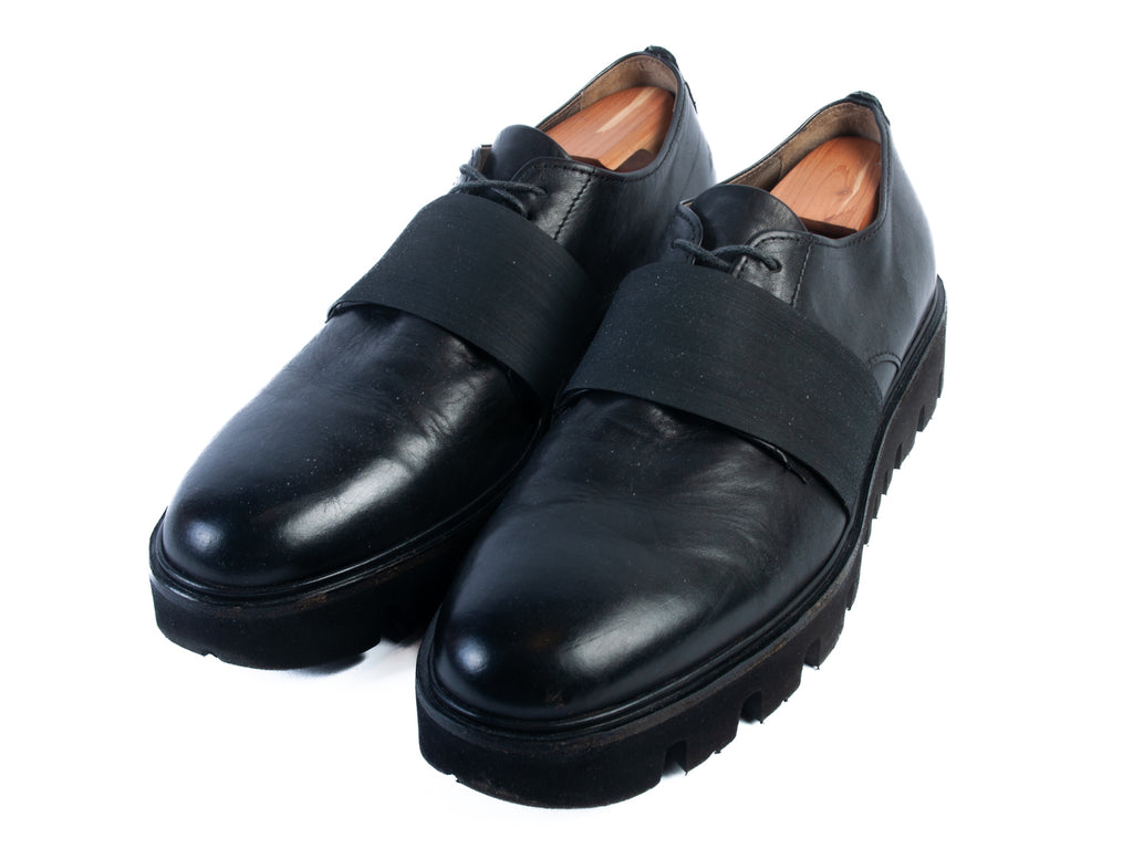 AS98 Black Strap Derby Shoes