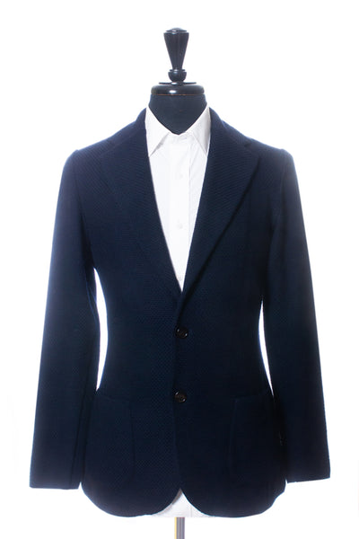 Lardini Navy Blue Knit Blazer