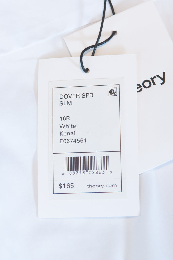 Theory NWT Kenai White Slim Fit Dover Dress Shirt