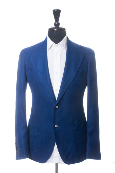 Tagliatore Blue Wool Silk and Linen Blazer