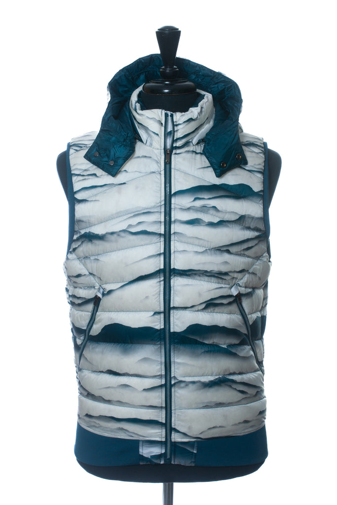 Lululemon Blue Print Goose Down Hooded Vest