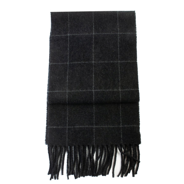 Polo Ralph Lauren Grey Windowpane Check Cashmere Blend Scarf