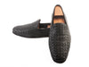 Bottega Veneta Black Woven Leather Slip-Ons