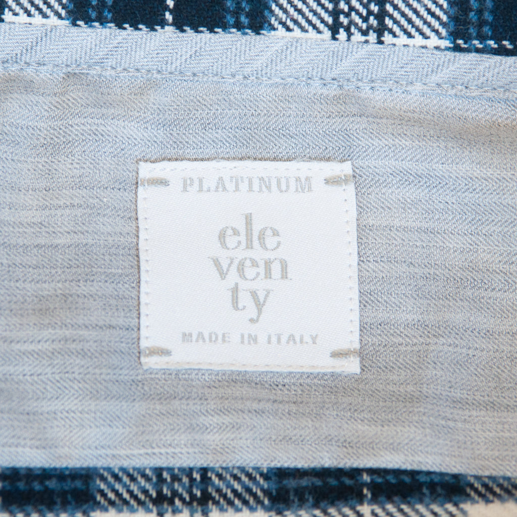 Eleventy Platinum Navy Check Flannel Shirt