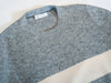 Brunello Cucinelli Grey Striped Cashmere Blend Crew Neck Sweater