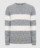 Brunello Cucinelli Grey Striped Cashmere Blend Crew Neck Sweater