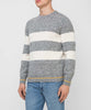 Brunello Cucinelli Grey Striped Cashmere Blend Crew Neck Sweater