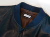 Brunello Cucinelli Blue Leather Jacket