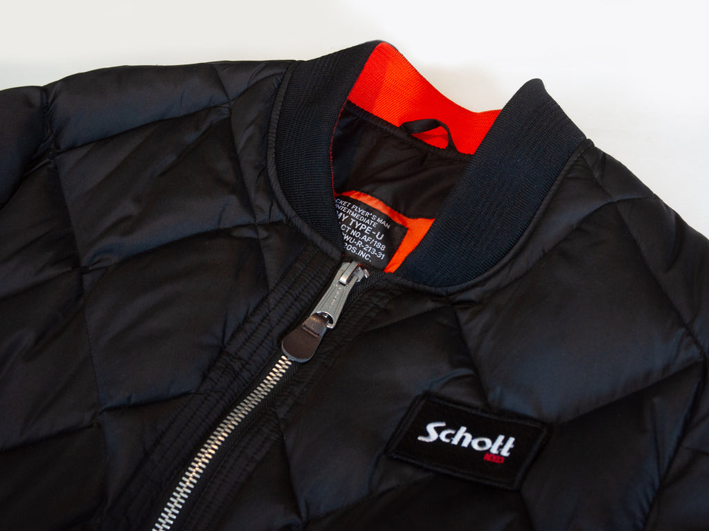 Schott Black Quilted Army Type-U Jacket