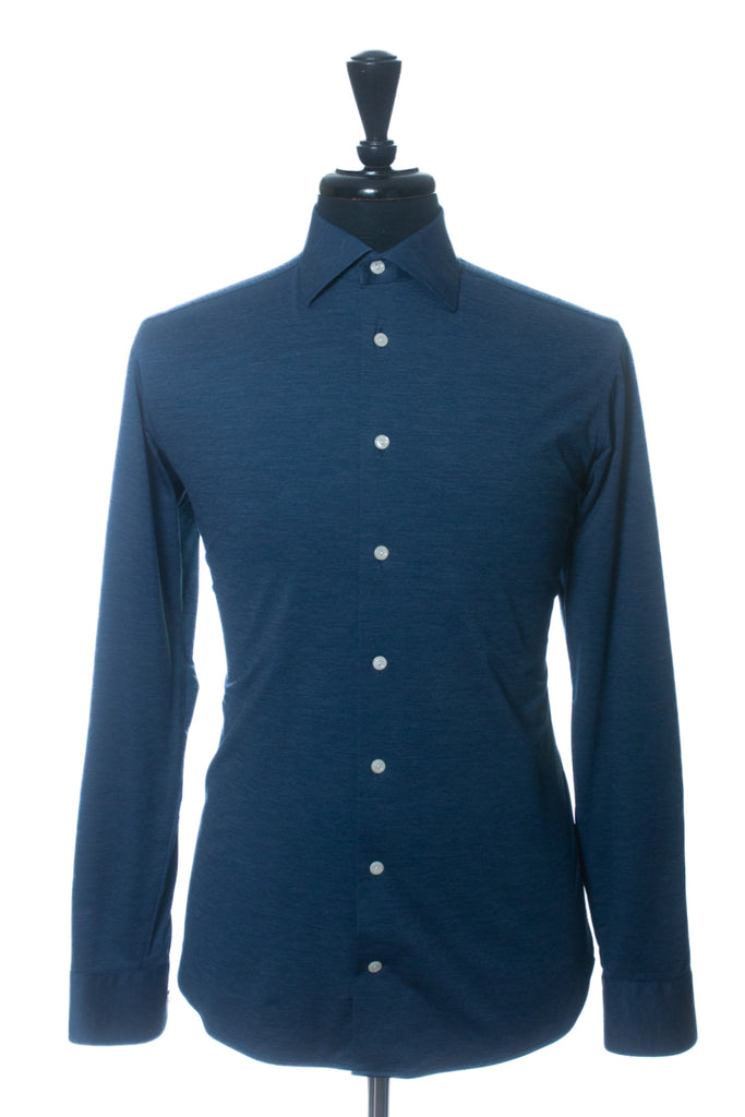 Eton Dark Slate Blue Slim Fit Performance Shirt