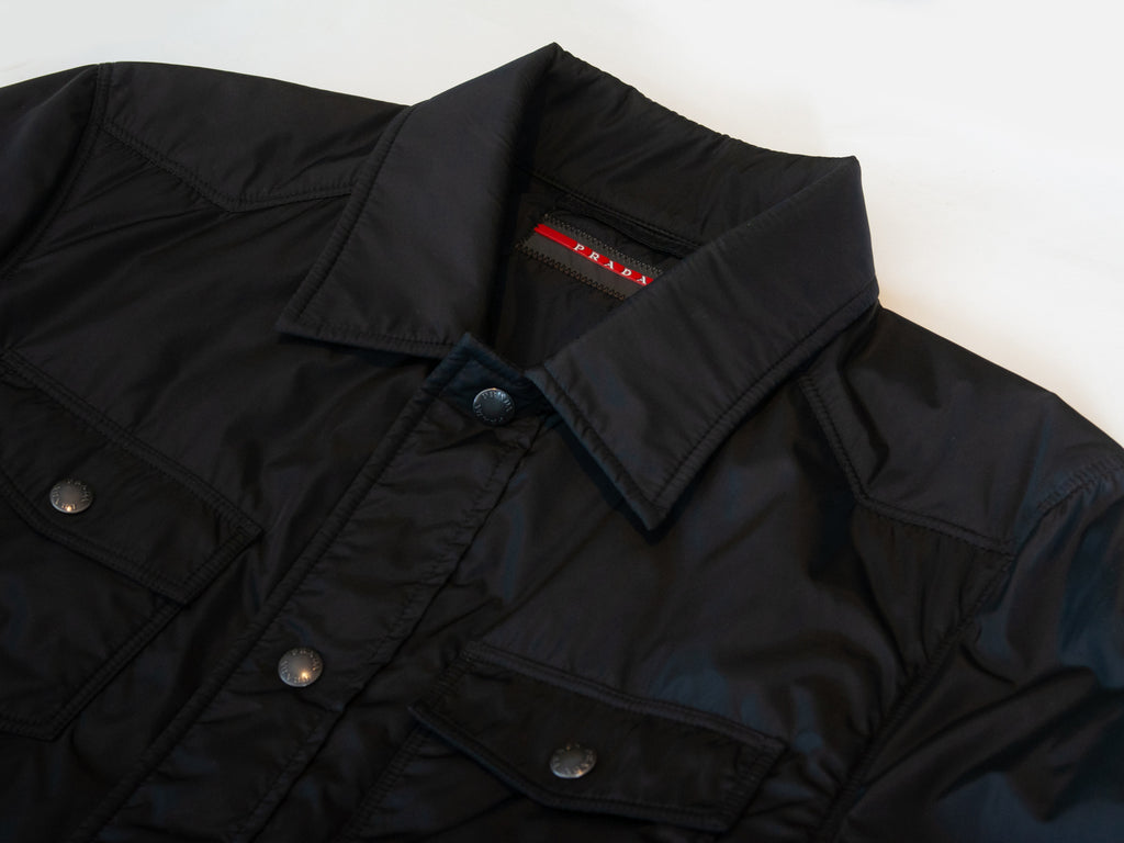 Prada Black Nylon Snap Jacket