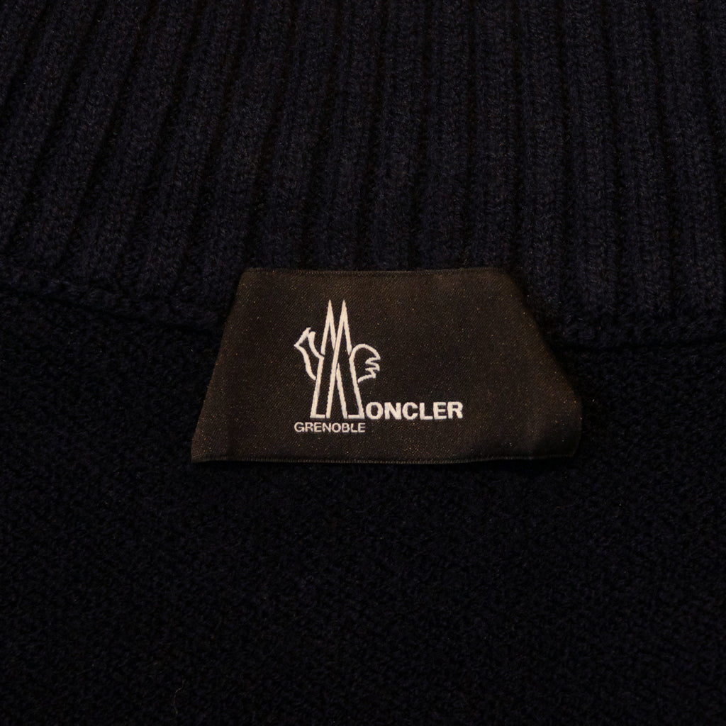 Moncler Navy Blue Down Maglione Tricot Cardigan Jacket