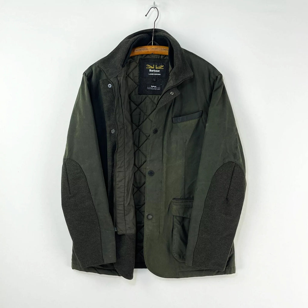 Barbour for Land Rover Green Observe Waxed Jacket