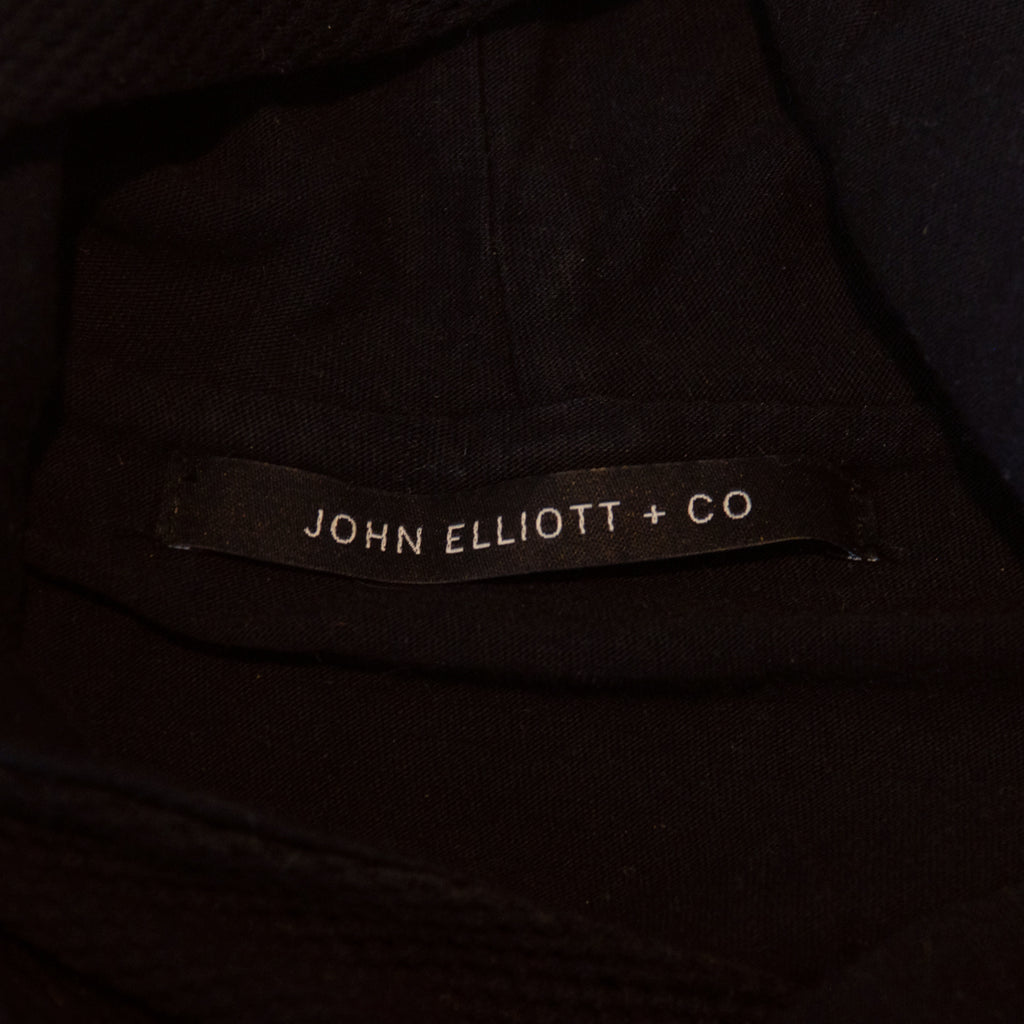 John Elliott Black Waffle Knit Hoodie