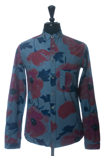 Zam Barrett Grey Floral Print Shirt