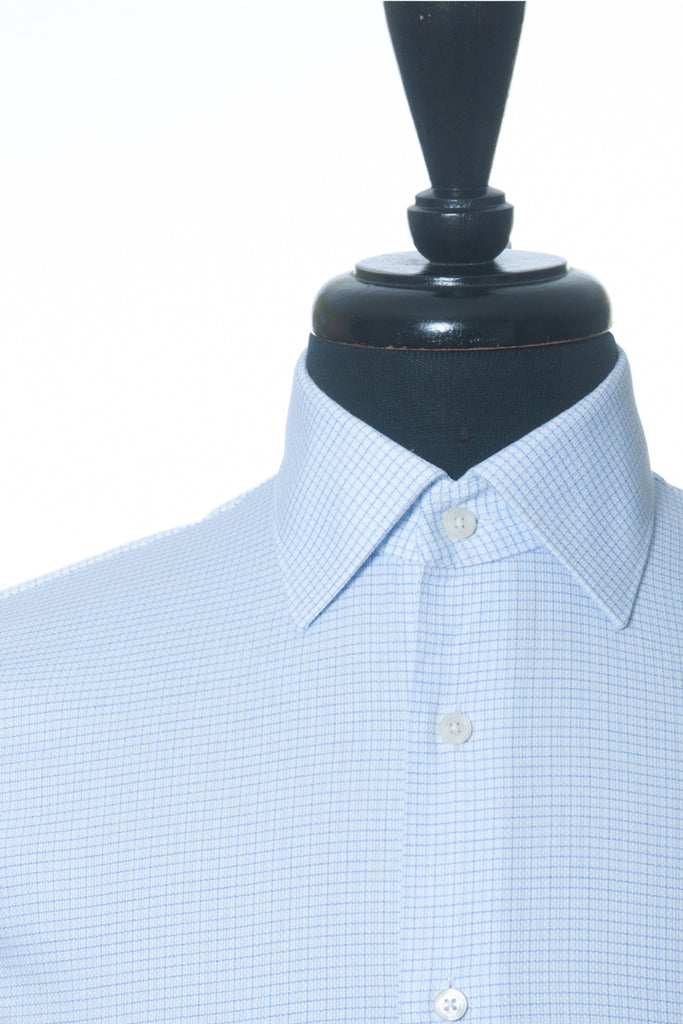 SuitSupply Blue Graph Check Egyptian Cotton Shirt