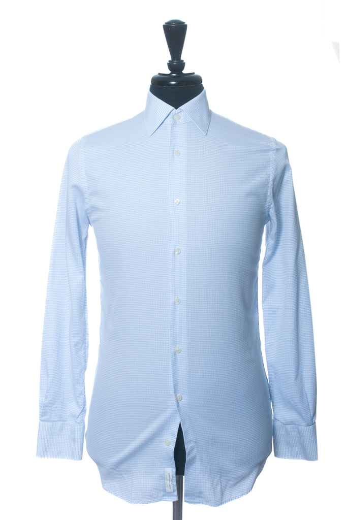 SuitSupply Blue Graph Check Egyptian Cotton Shirt