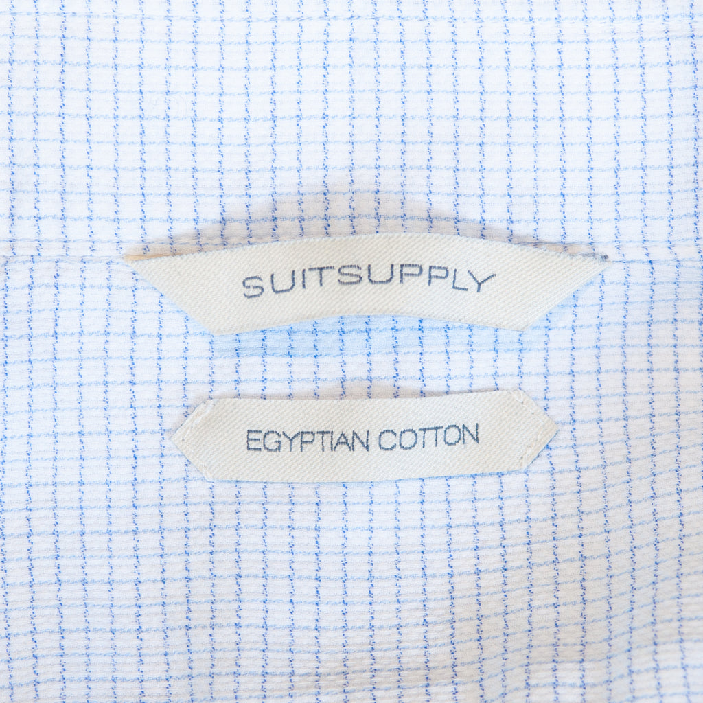 SuitSupply Blue Graph Check Egyptian Cotton Shirt