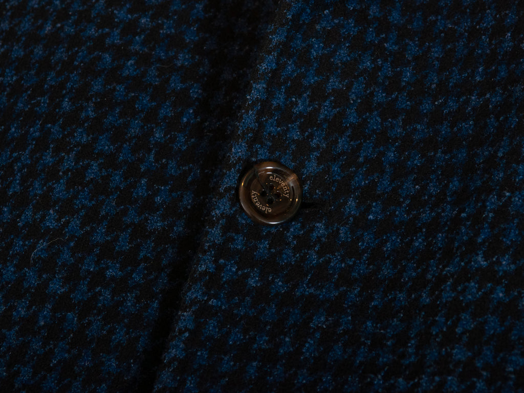 Eleventy Blue Houndstooth Overcoat