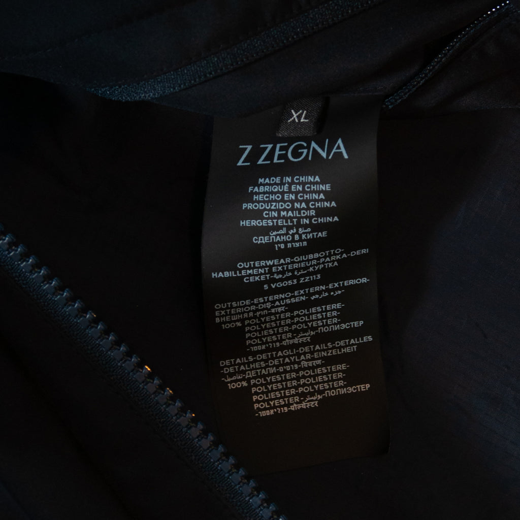 ZZegna Navy Blue Techno 3-L Rain Coat