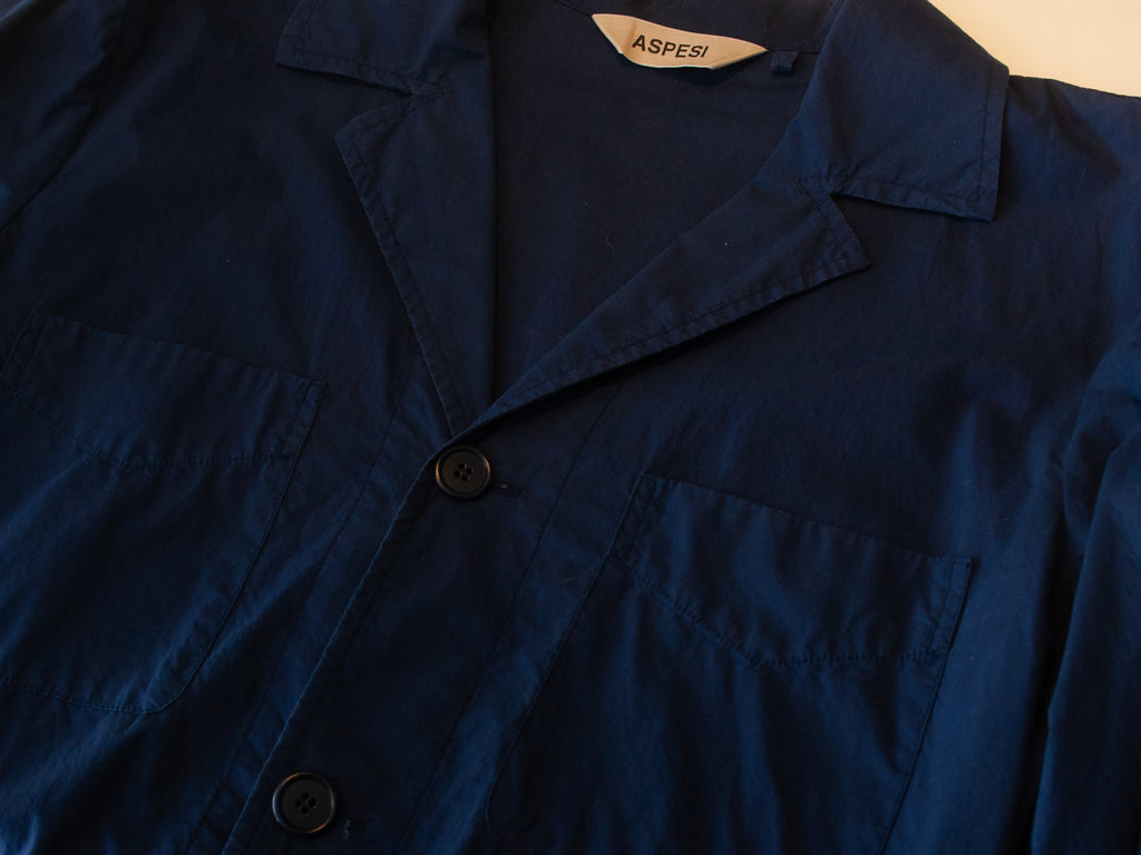 Aspesi Navy Blue Lightweight Cotton Jacket