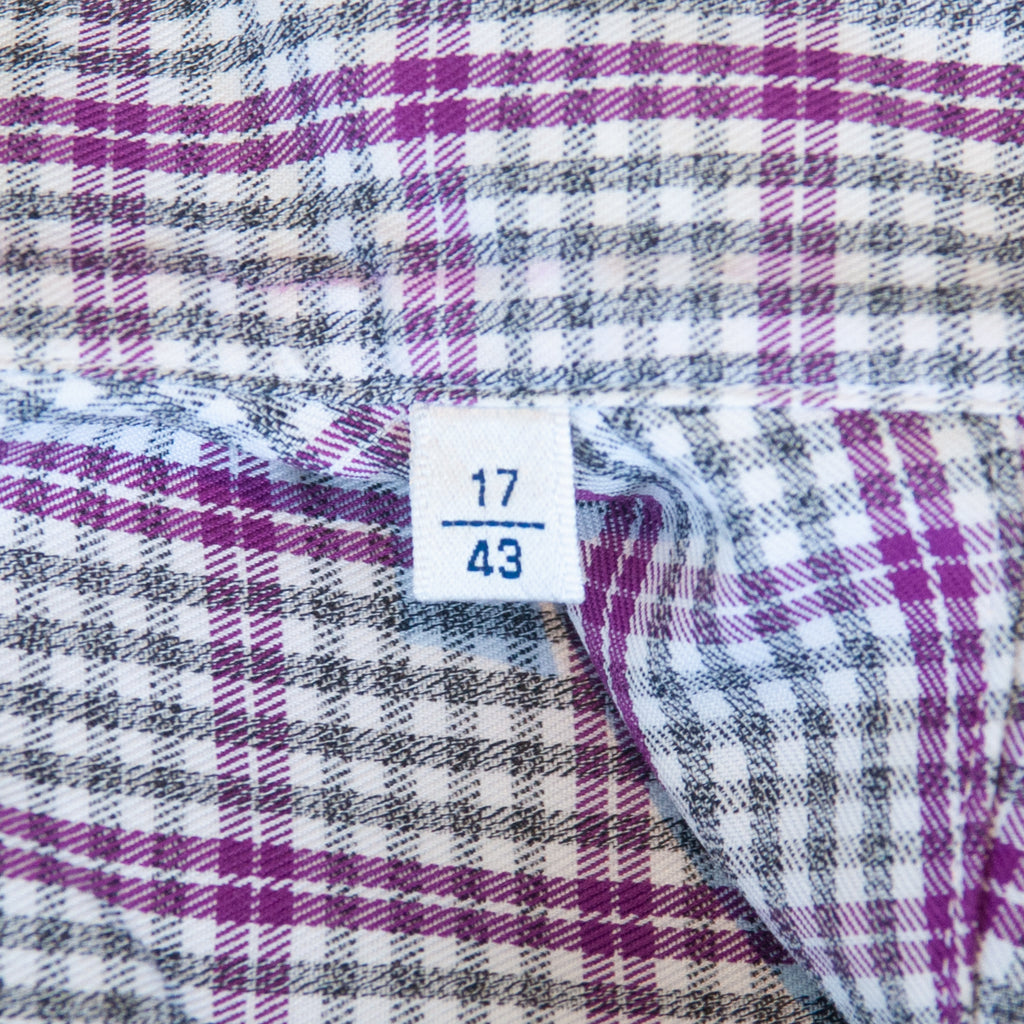 Stenstroms Green and Purple Check Fitted Body Shirt